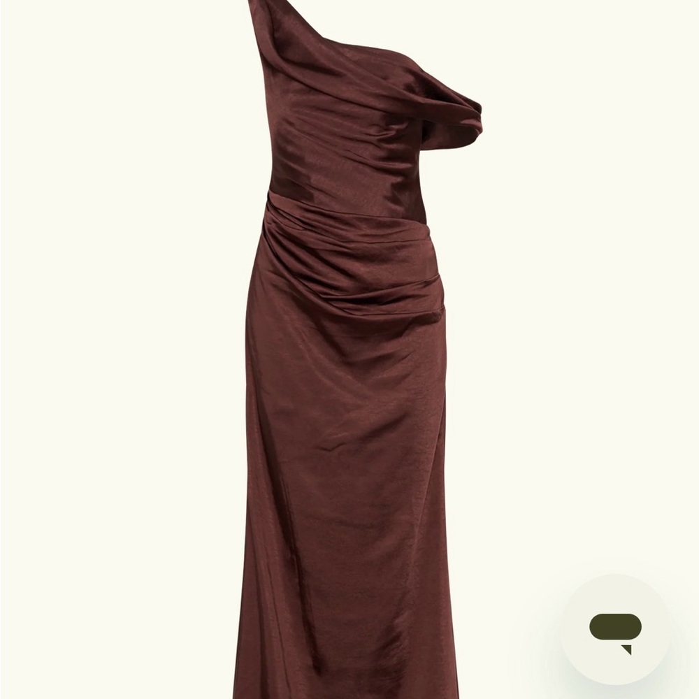 Meshki Chocolate One-Shoulder Dress